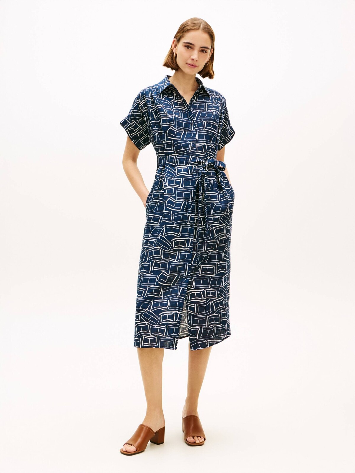 Tommy Hilfiger dámské tmavě modré šaty WW0WW496410GY XS