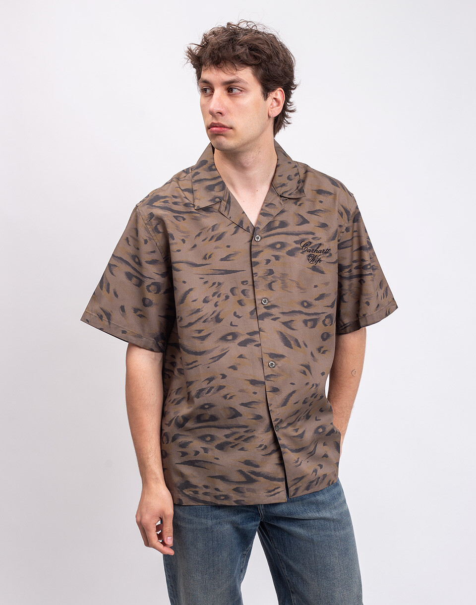 Carhartt WIP S/S Travon Shirt Duck Feather Print, Cypres M