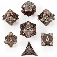 HYMGHO Paladin Solid Metal Polyhedral Dice Set - Ancient Copper