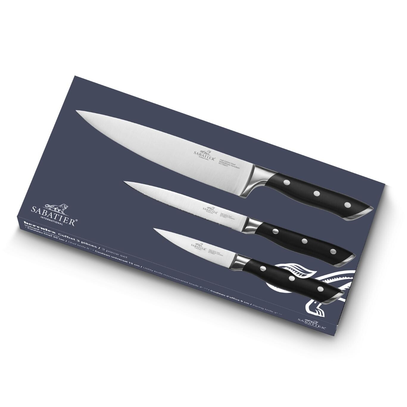 Sada nožů HERCULES INOX, sada 3 ks, nerezové nýty, Lion Sabatier