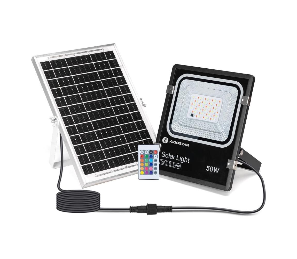 B.V.  - LED RGB Stmívatelný solární reflektor LED/50W/3,2V IP66 + DO B1020133E