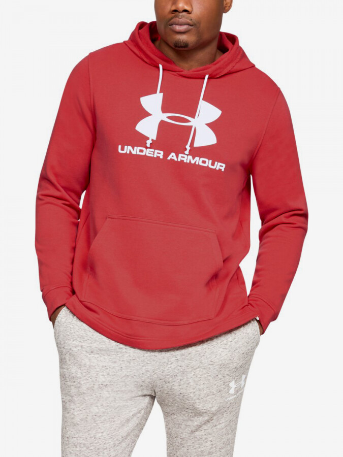 Mikina Under Armour Sportstyle Terry Logo Hoodie-Red