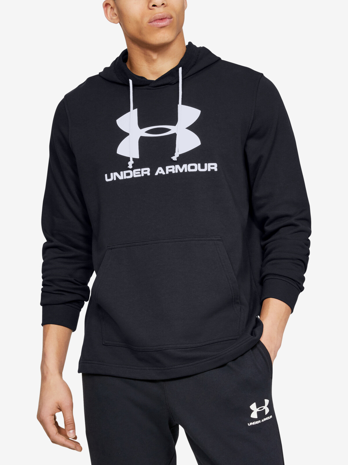 Under Armour Mikina Sportstyle Terry Logo Hoodie-Blk - Pánské