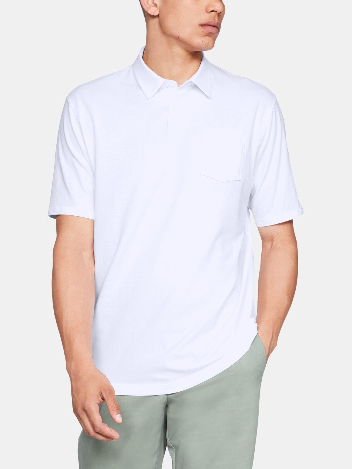 Under Armour Tričko CC Scramble Polo-WHT - Pánské