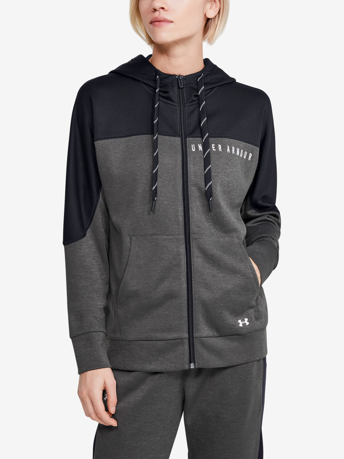 Under Armour Mikina Recover Knit FZ Hoodie-GRY