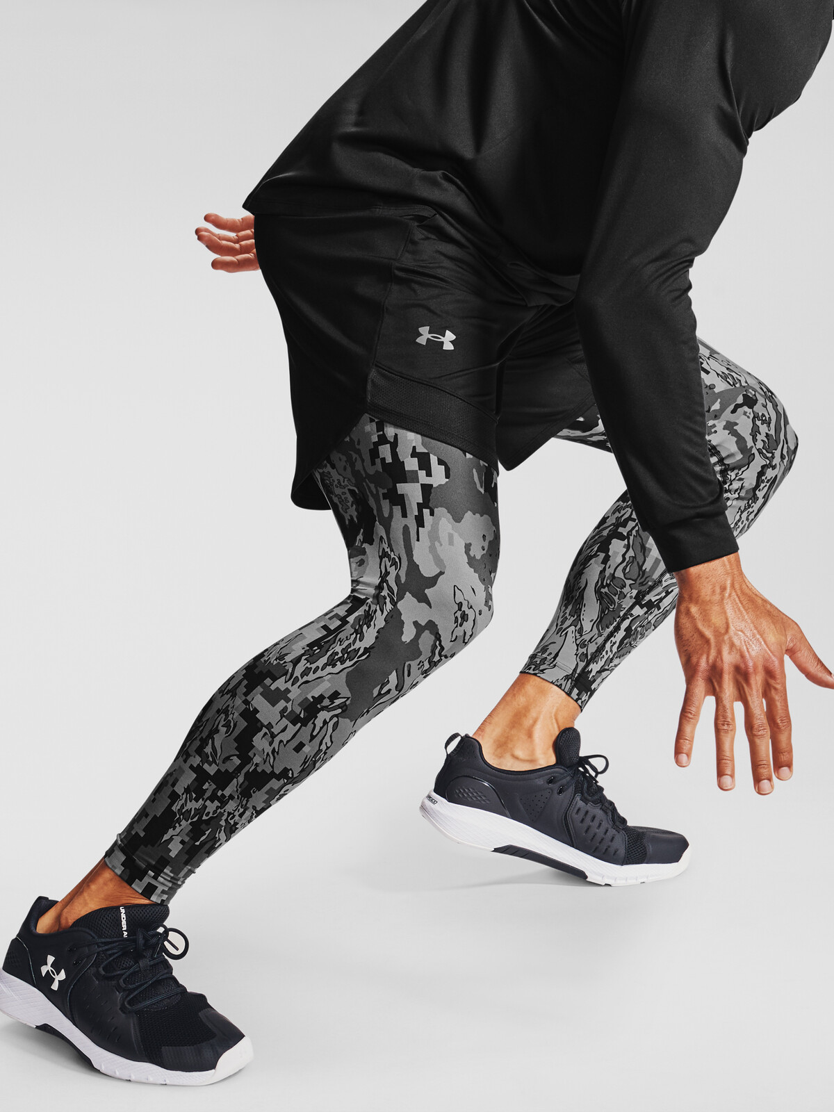Under Armour Legíny Armour HG 2.0 Print Lgs-BLK - Pánské