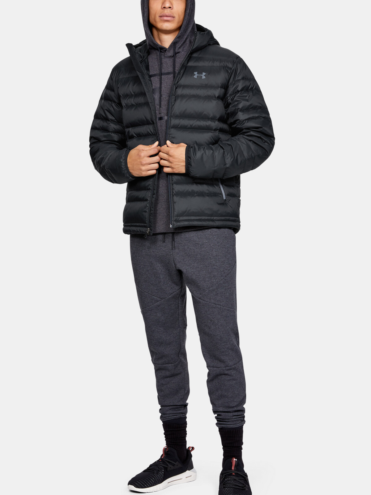 Under Armour Bunda Armour Down Hooded Jkt-BLK - Pánské