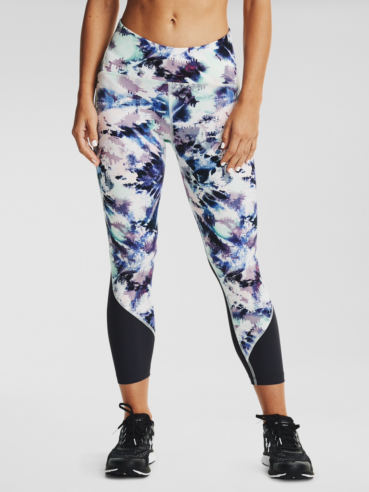 Under Armour Legíny W UA Fly Fast Printed Crop-BLU - Dámské