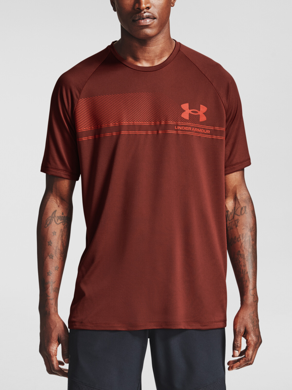 Under Armour Tričko LOGO WORDMARK TECH SS-RED - Pánské