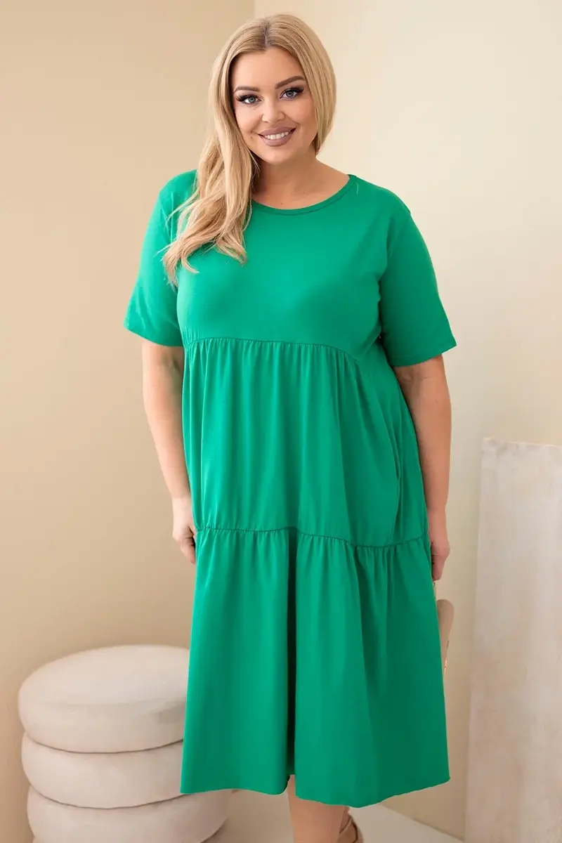Kesi Włoski dámské bavlněné plus-size šaty s krátkým rukávem