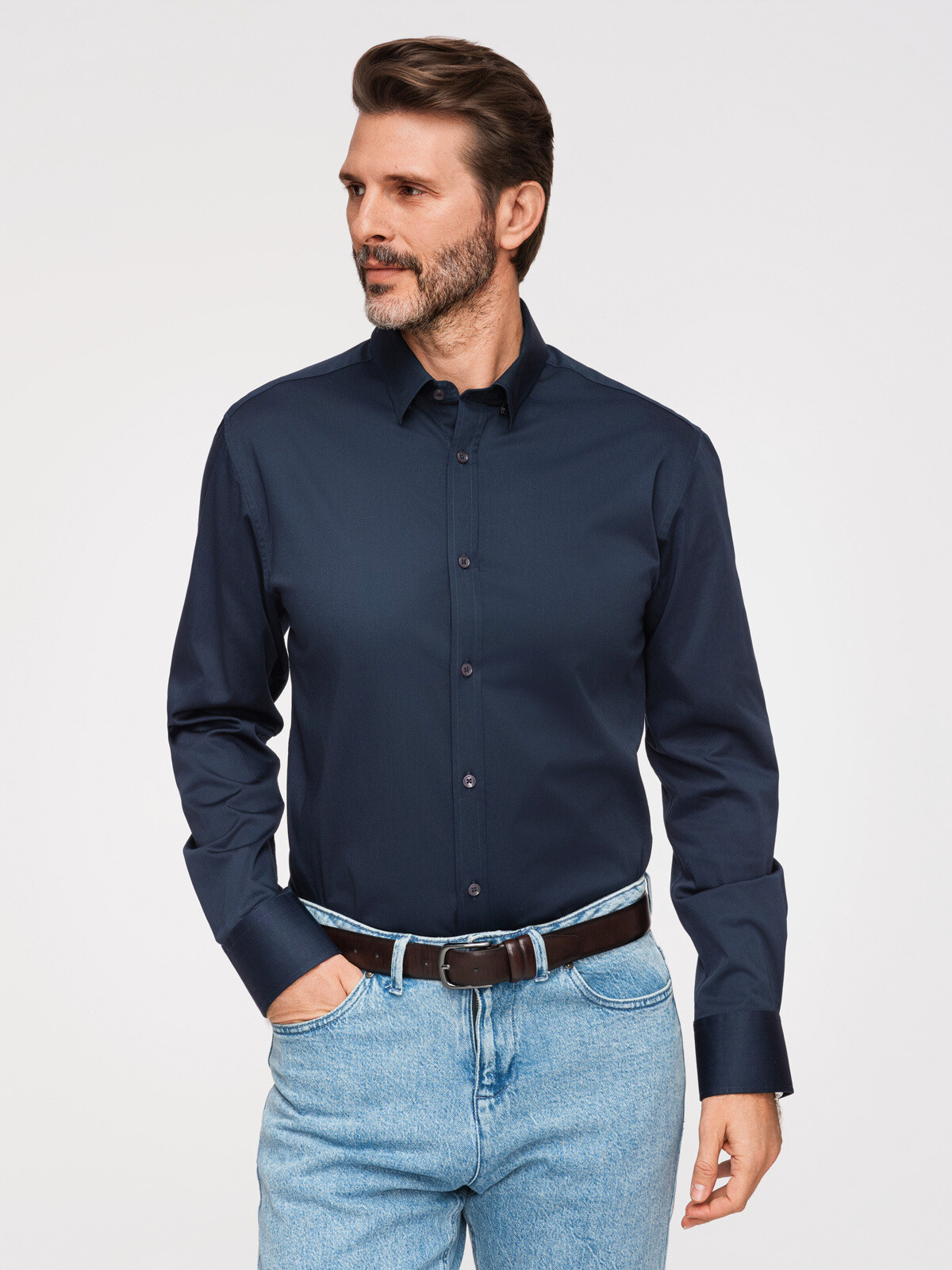 Pánská košile Ombre SLIM FIT saténová