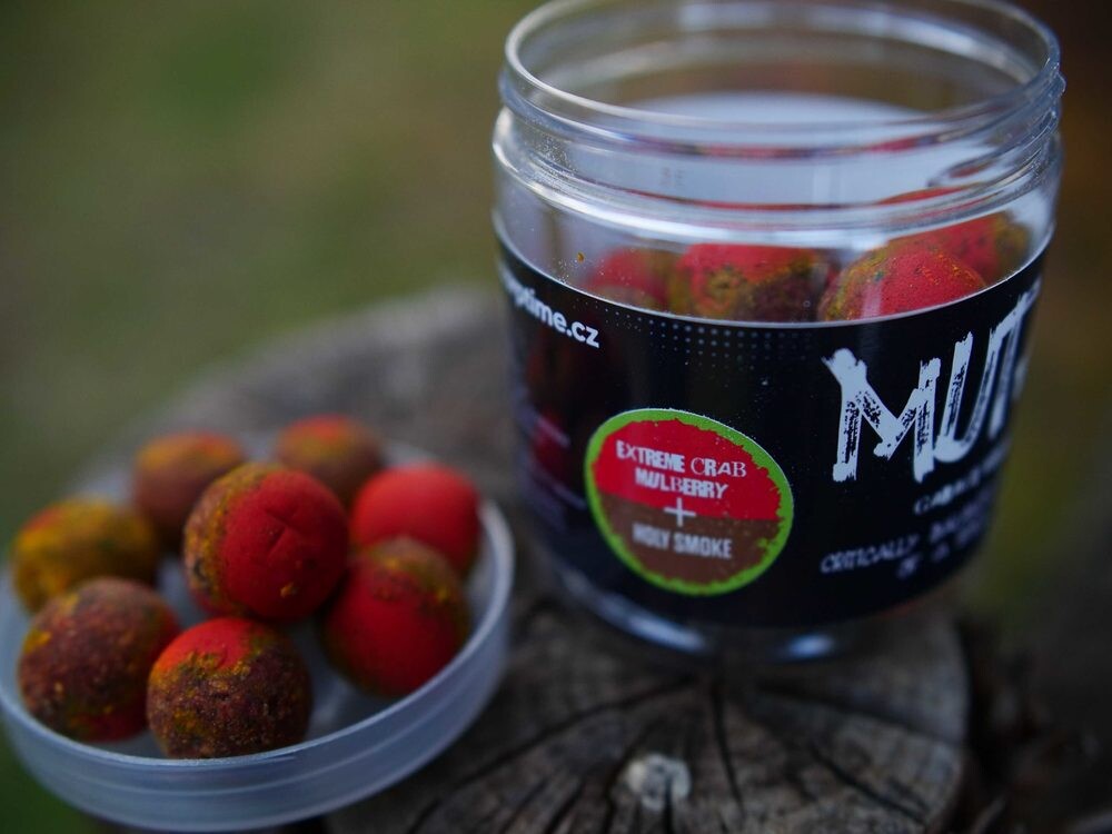 G.B.U. Boilies Mutant Extreme Crab + Mulberry w/Holy Smoke 130g - 20mm