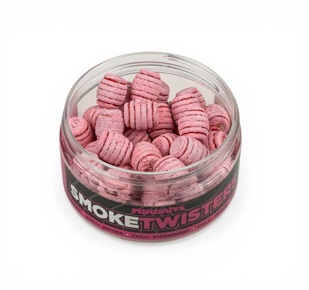 Mikbaits Boilies Smoke Twisters Barrel 12mm 100ml - Chilli Jahoda