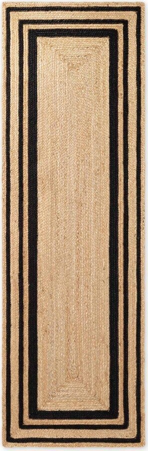 Černý/v přírodní barvě oboustranný/ručně tkaný jutový běhoun 80x250 cm Looma – Hanse Home