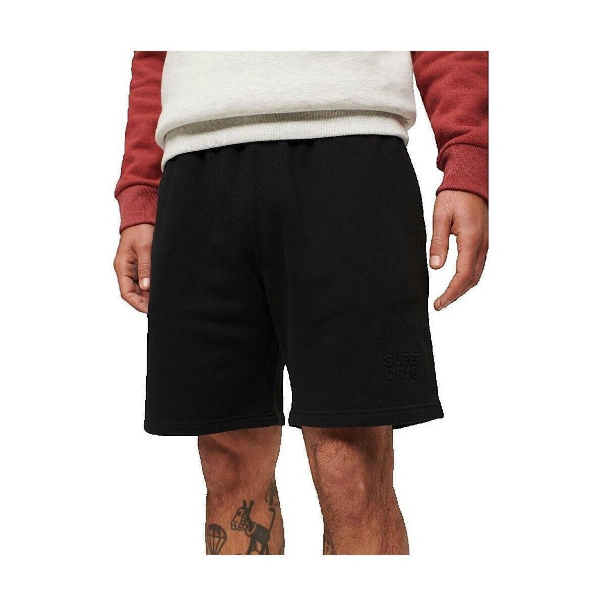 Superdry  Short  Sportswear Emboss Loose  Černá