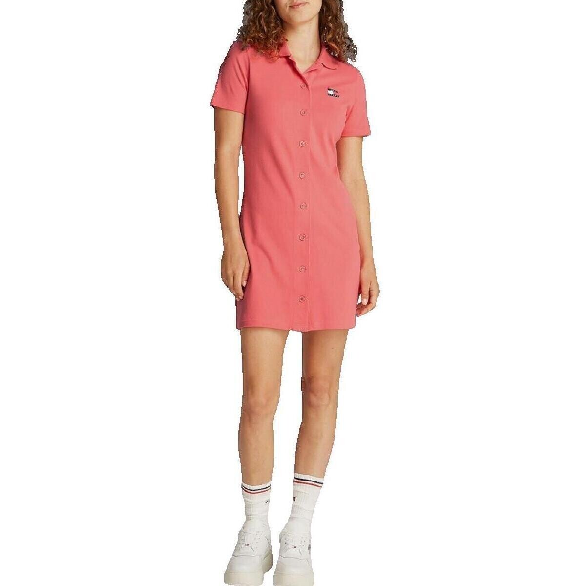 Tommy Hilfiger  Robe Tommy Jeans Pique Polo Rose  Růžová