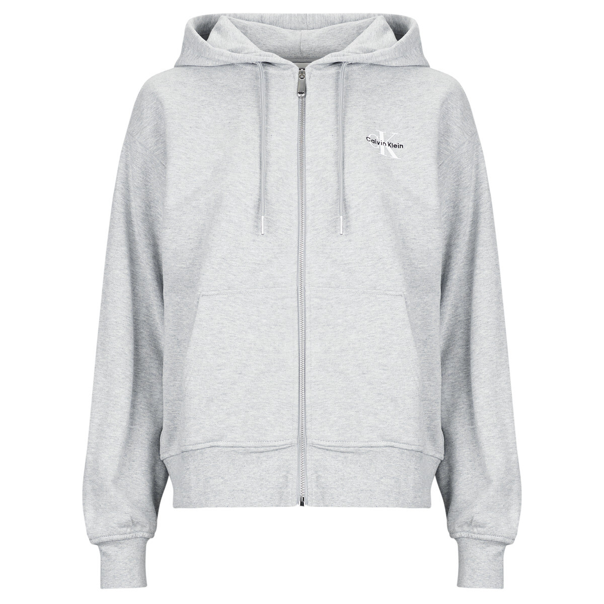 Calvin Klein Jeans  MONOLOGO FRENCH TERRY FZ BFHOOD  Šedá