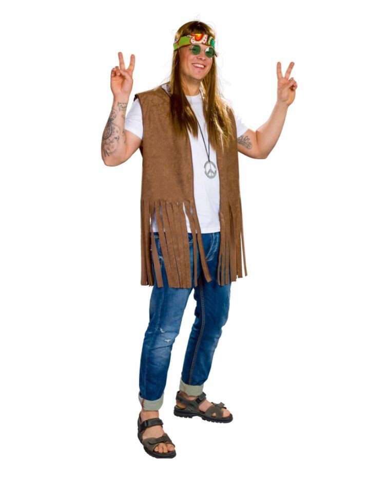 Pánská vesta s třásněmi - Hippie XL