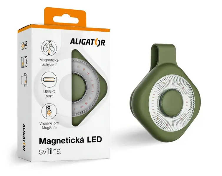 Svítilna LED, magnetická, zelená
