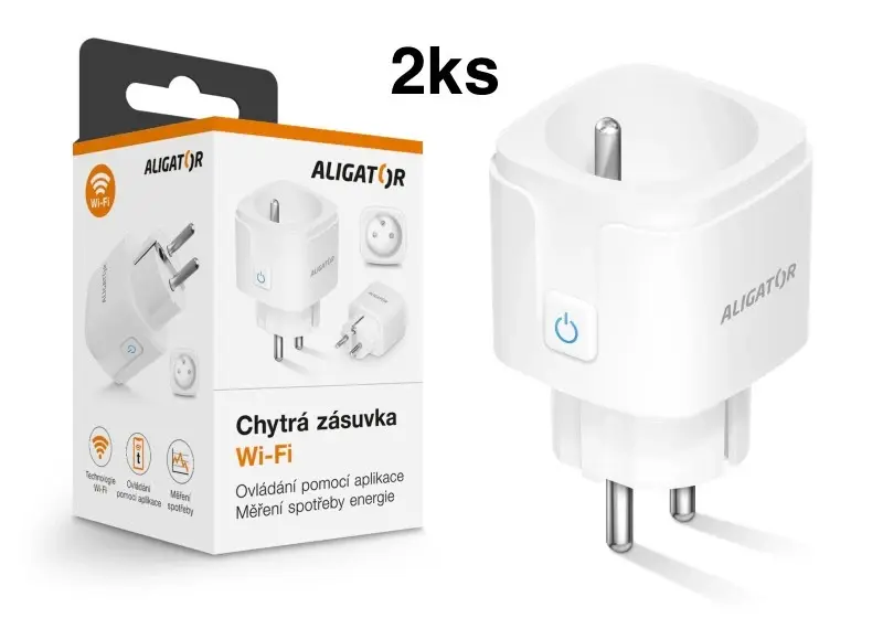 SADA Chytrých zásuvek Aligator Wi-Fi - 2ks