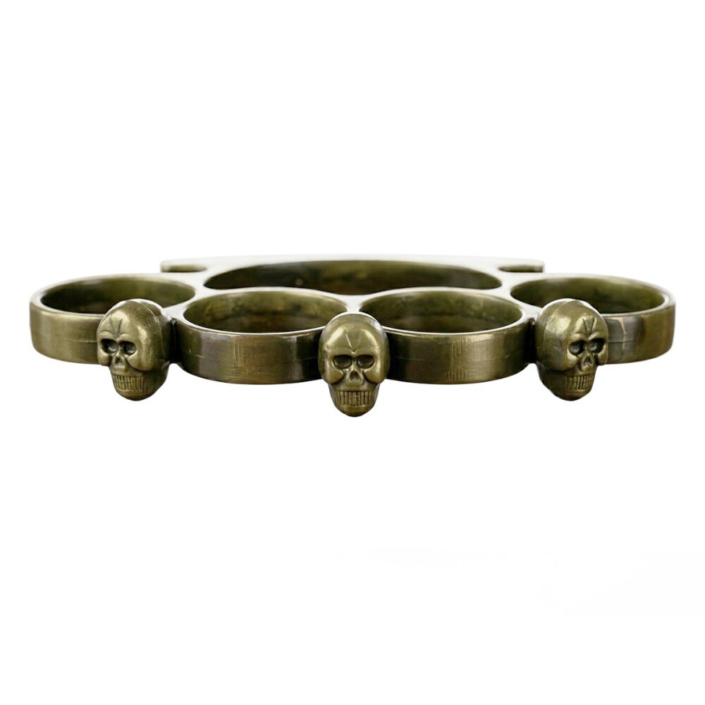 Boxer na ruku mosazný Skulls - bronzový