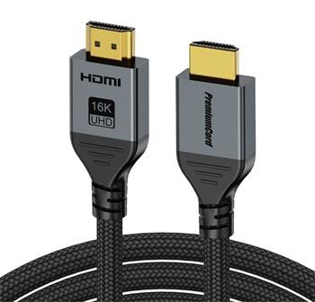 PremiumCord Ultra HD HDMI 2.2 kabel 16K@60Hz, 8K@240Hz, 4K@480Hz zlacené 1m