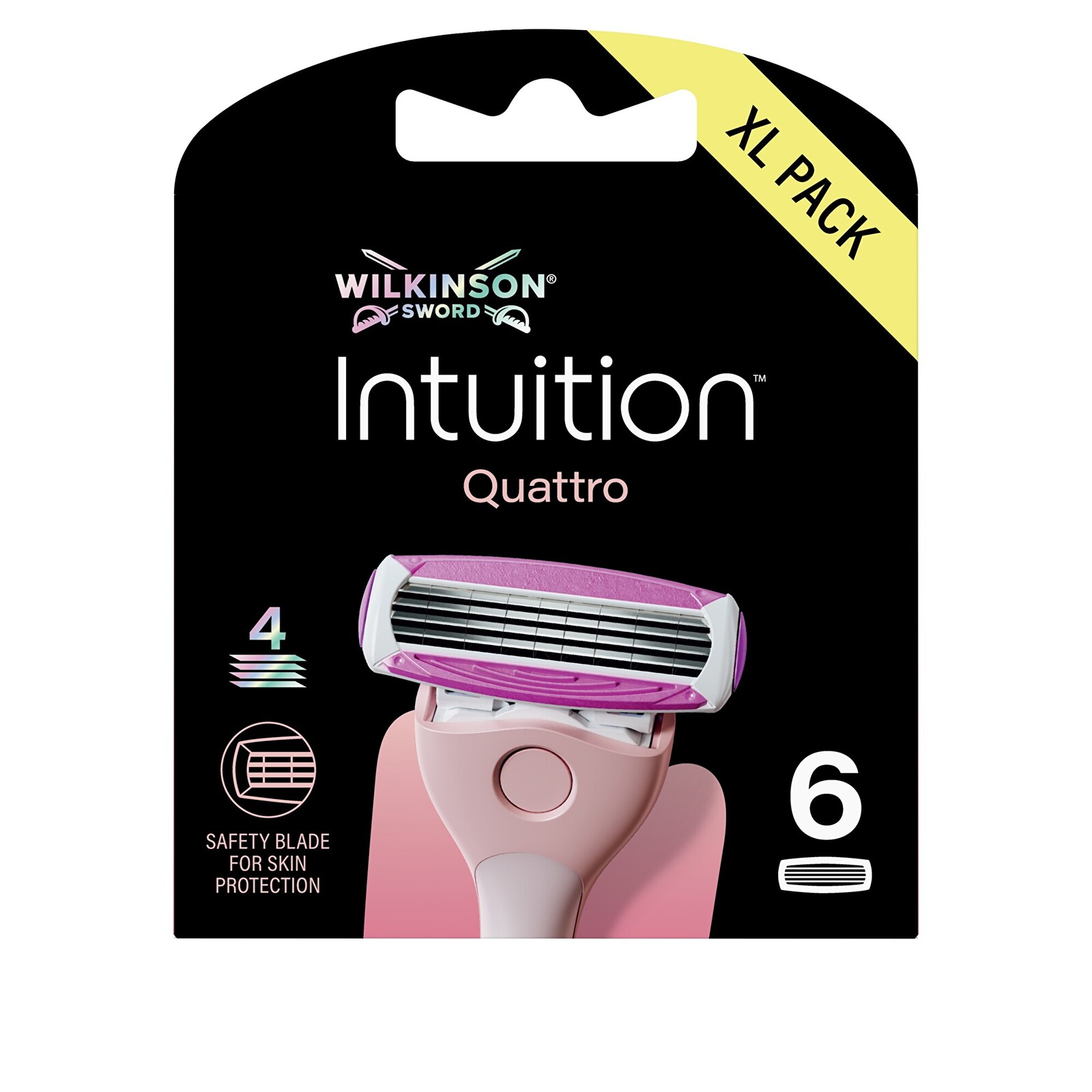 Wilkinson Sword Náhradní hlavice Intuition Quattro 6 ks