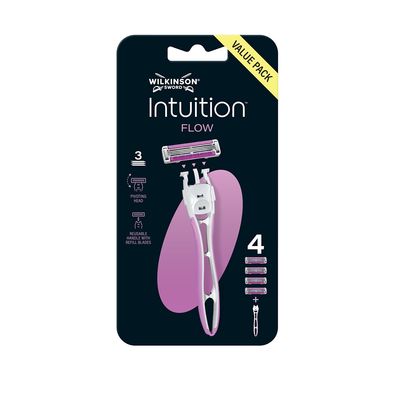 Wilkinson Sword Holící strojek Intuition Flow + 4 hlavice