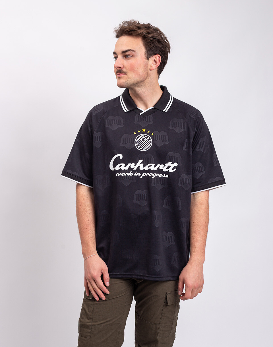 Carhartt WIP S/S Terrace Football T-Shirt Heart Train Jacquard, Black M