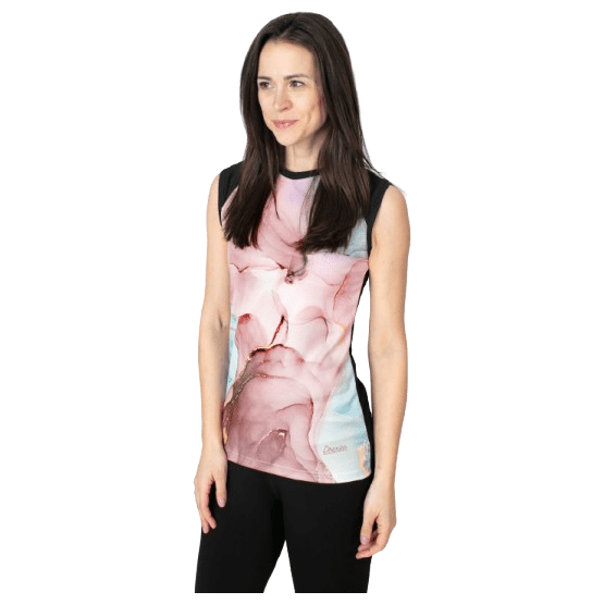 Dámské tílko Drexiss Full Marble Coolmax Velikost: L / Barva: černá/růžová