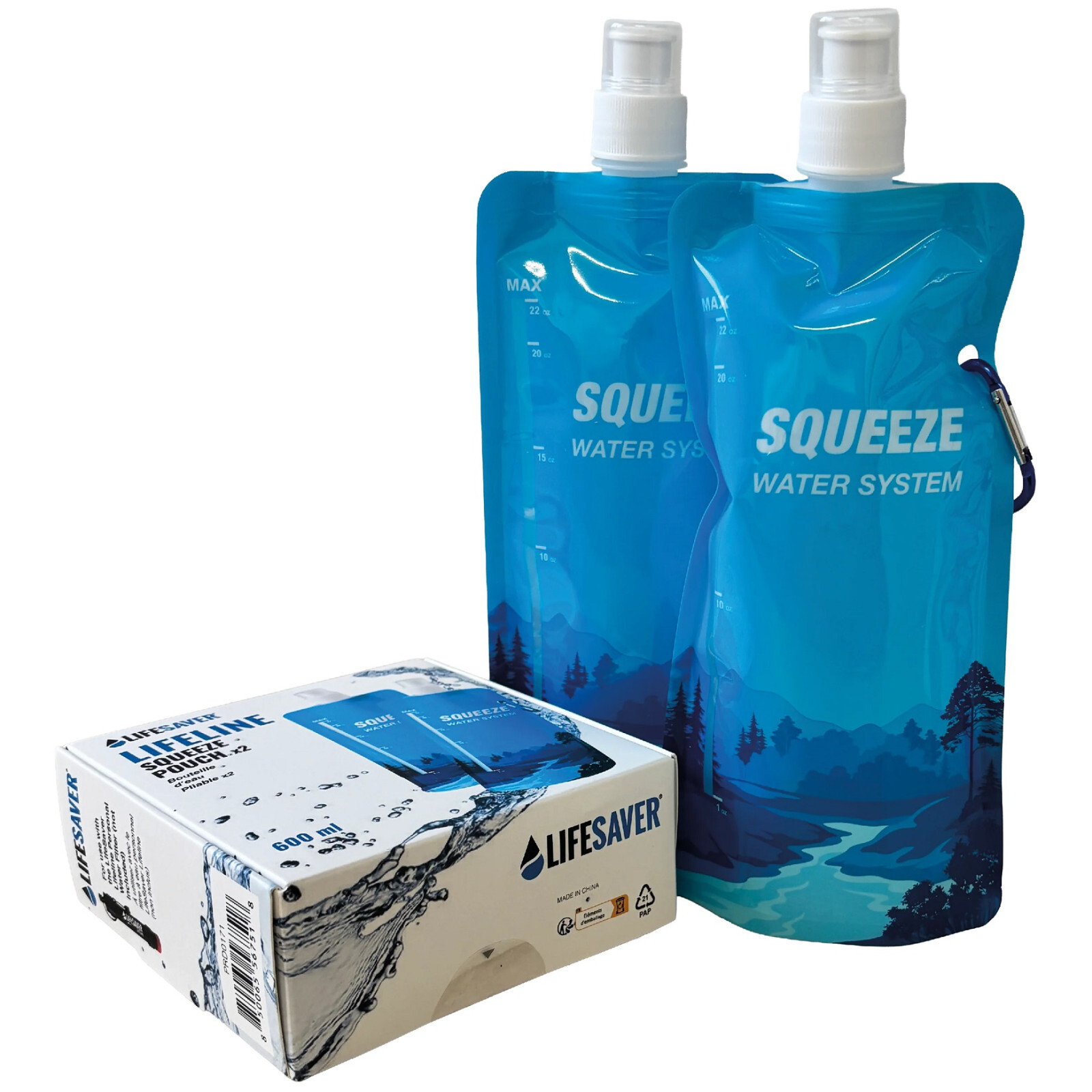 Skládací láhev Lifesaver Squeeze Pouch x2 Barva: modrá
