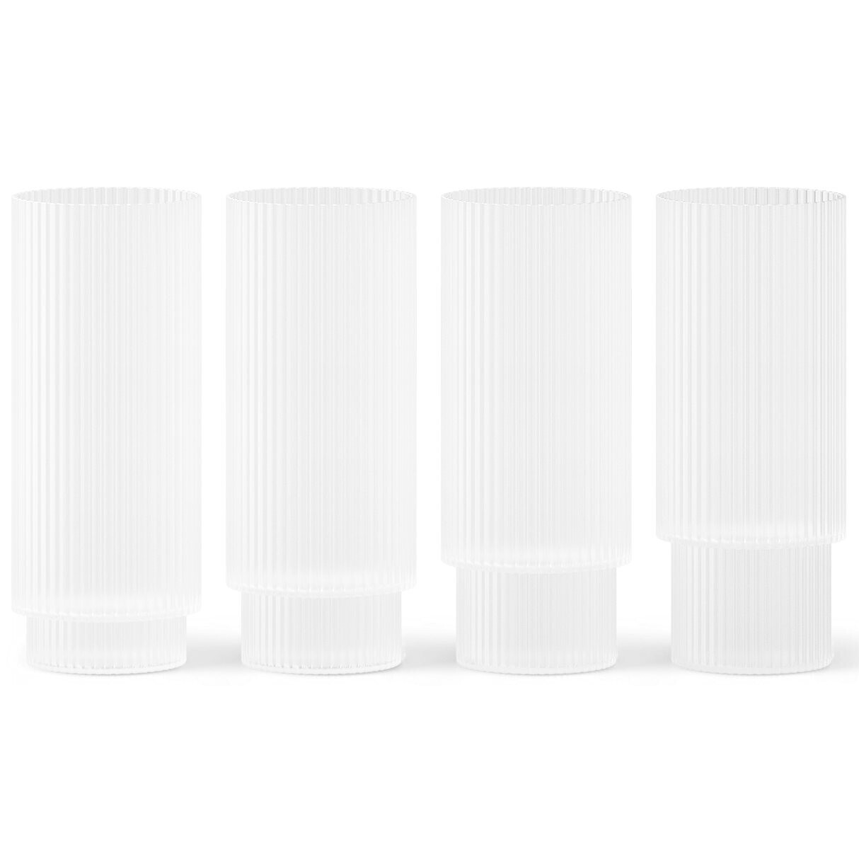 Sklenice na long drink RIPPLE 300 ml, sada 4 ks, bílá, ferm LIVING