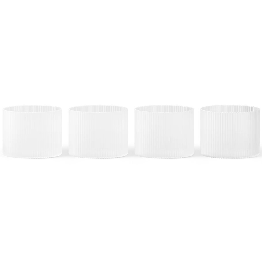 Sklenice na vodu RIPPLE 200 ml, sada 4 ks, bílá, ferm LIVING