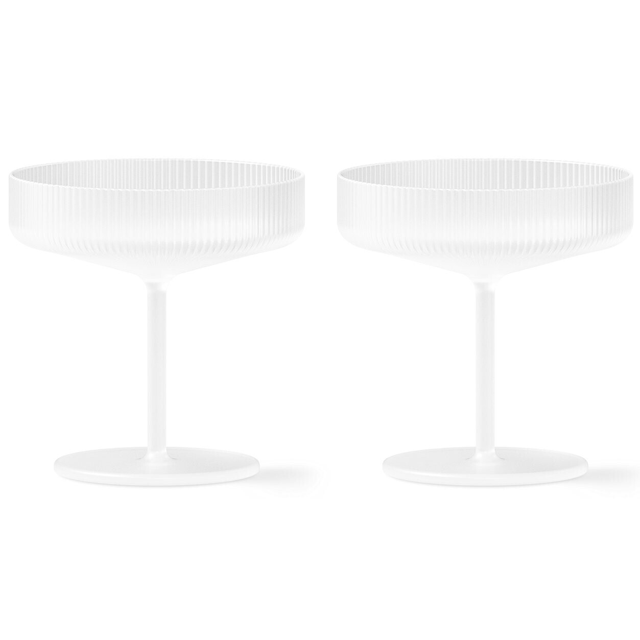 Sklenice na šampaňské RIPPLE 150 ml, sada 2 ks, bílá, ferm LIVING