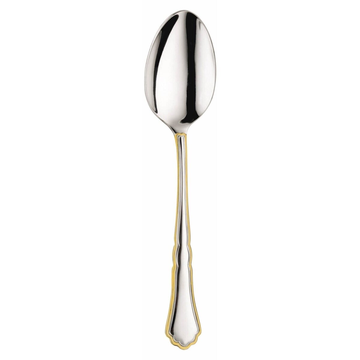 Kávová lžička SETTECENTO GOLD FILET 11 cm, stříbrná / zlatá, nerezová ocel, Pintinox