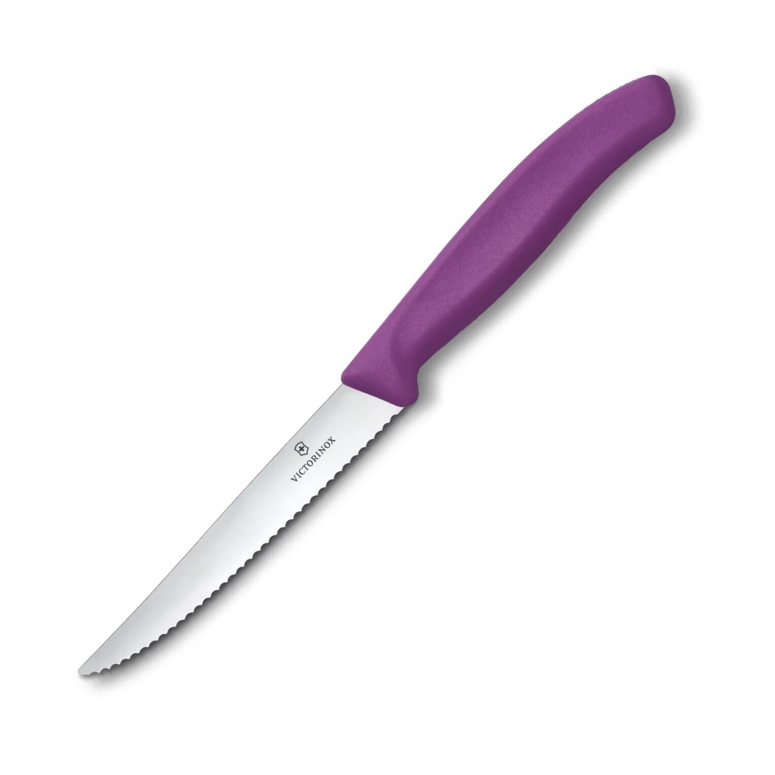 Steakový nůž SWISS CLASSIC 11 cm, vroubkovaný, fialová, plast, Victorinox