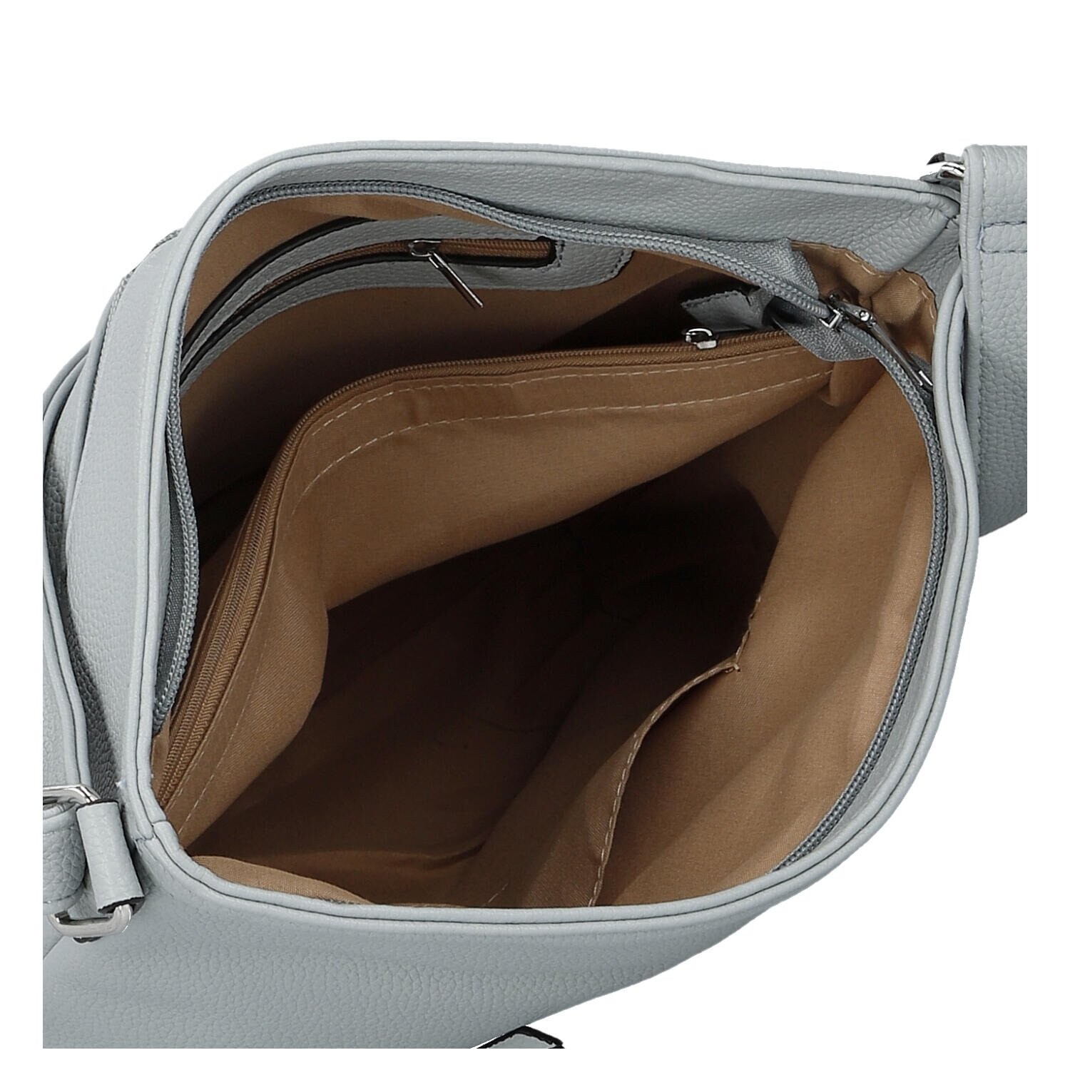 Trendy dámská koženková crossbody kabelka Lima, světle modrá
