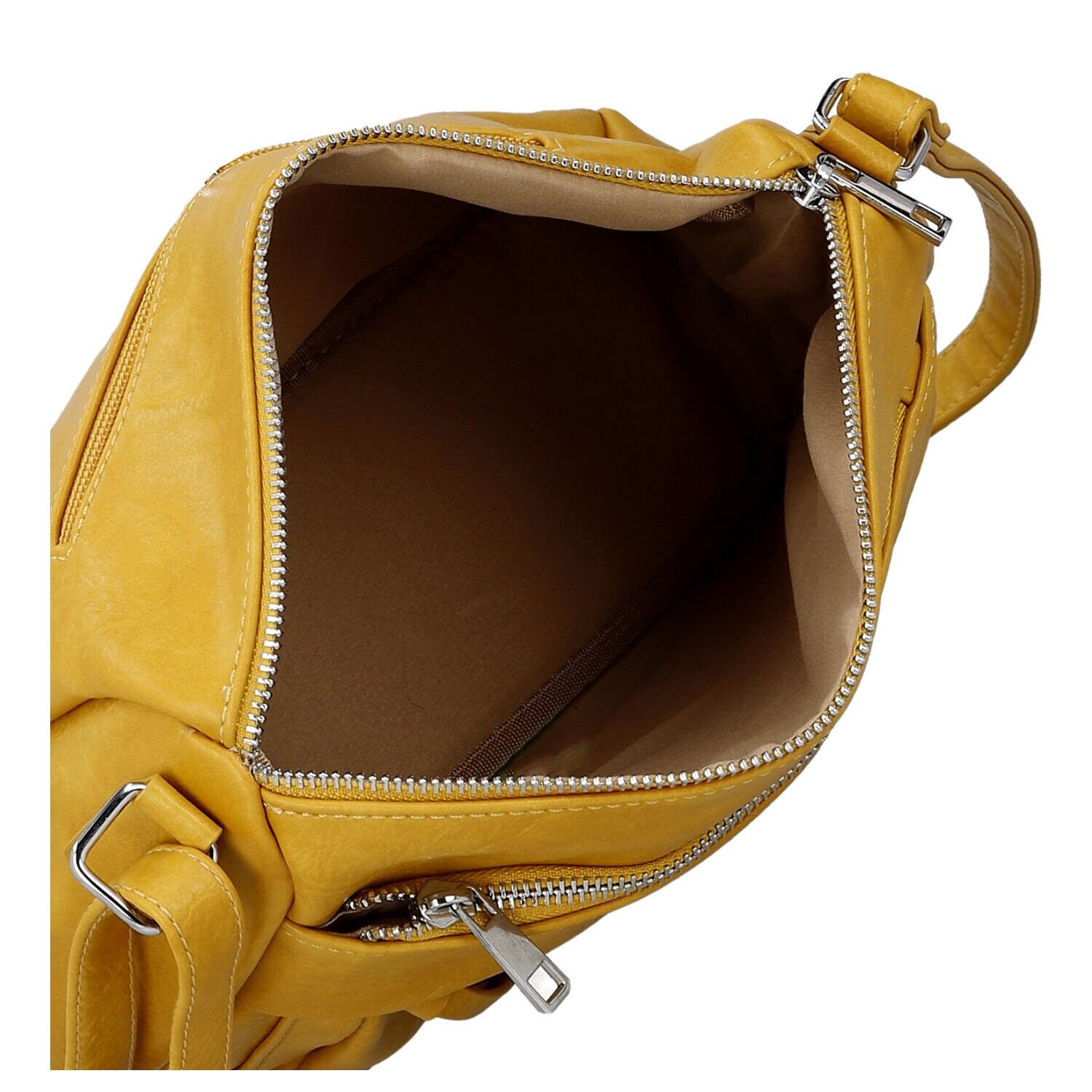 Trendy dámská koženková crossbody kabelka Lenka, žlutá