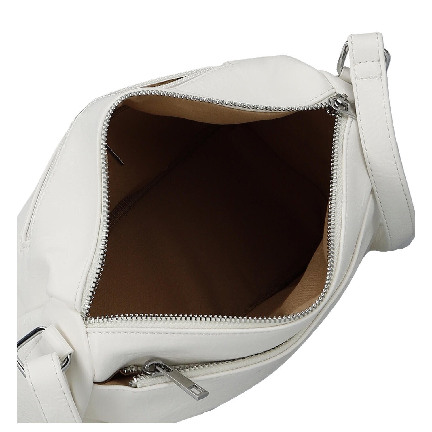 Trendy dámská koženková crossbody kabelka Lenka, bílá