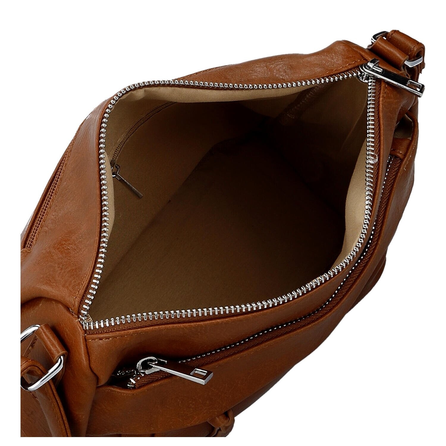 Trendy dámská koženková crossbody kabelka Lenka, hnědá