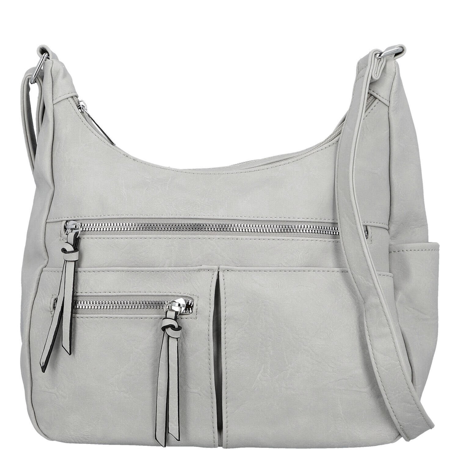 Stylová dámská koženková crossbody kabelka Timea, šedá