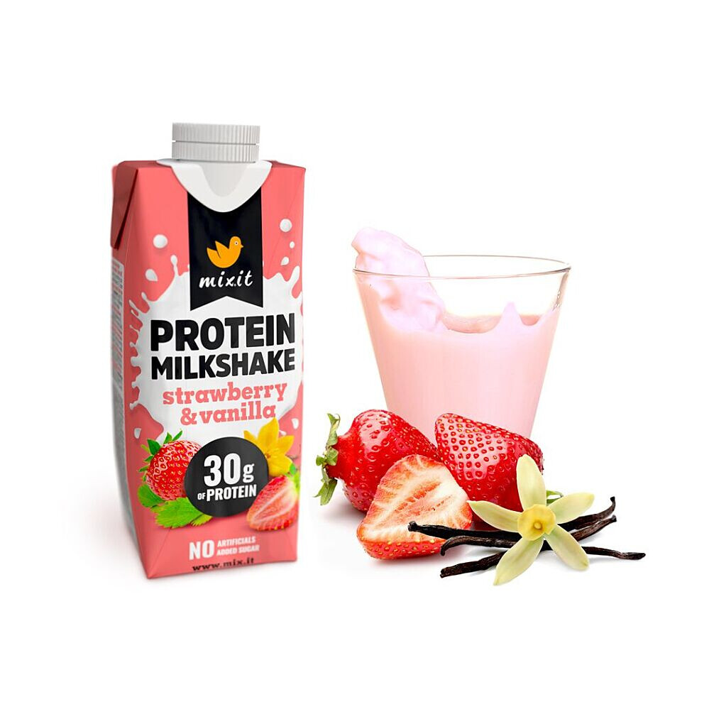 MIXIT Proteinový milkshake jahoda & vanilka 330 ml