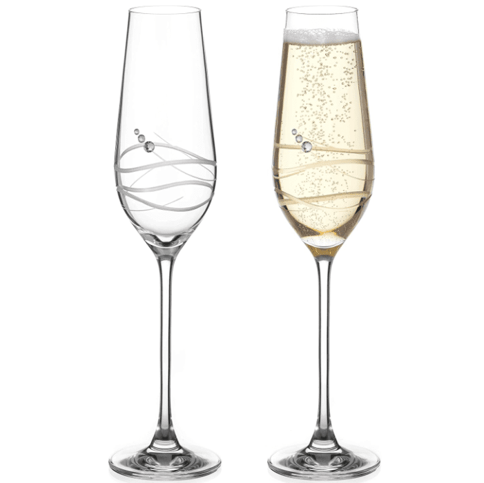 Diamante sklenice na šampaňské Venezia s krystaly Swarovski 230 ml 2KS