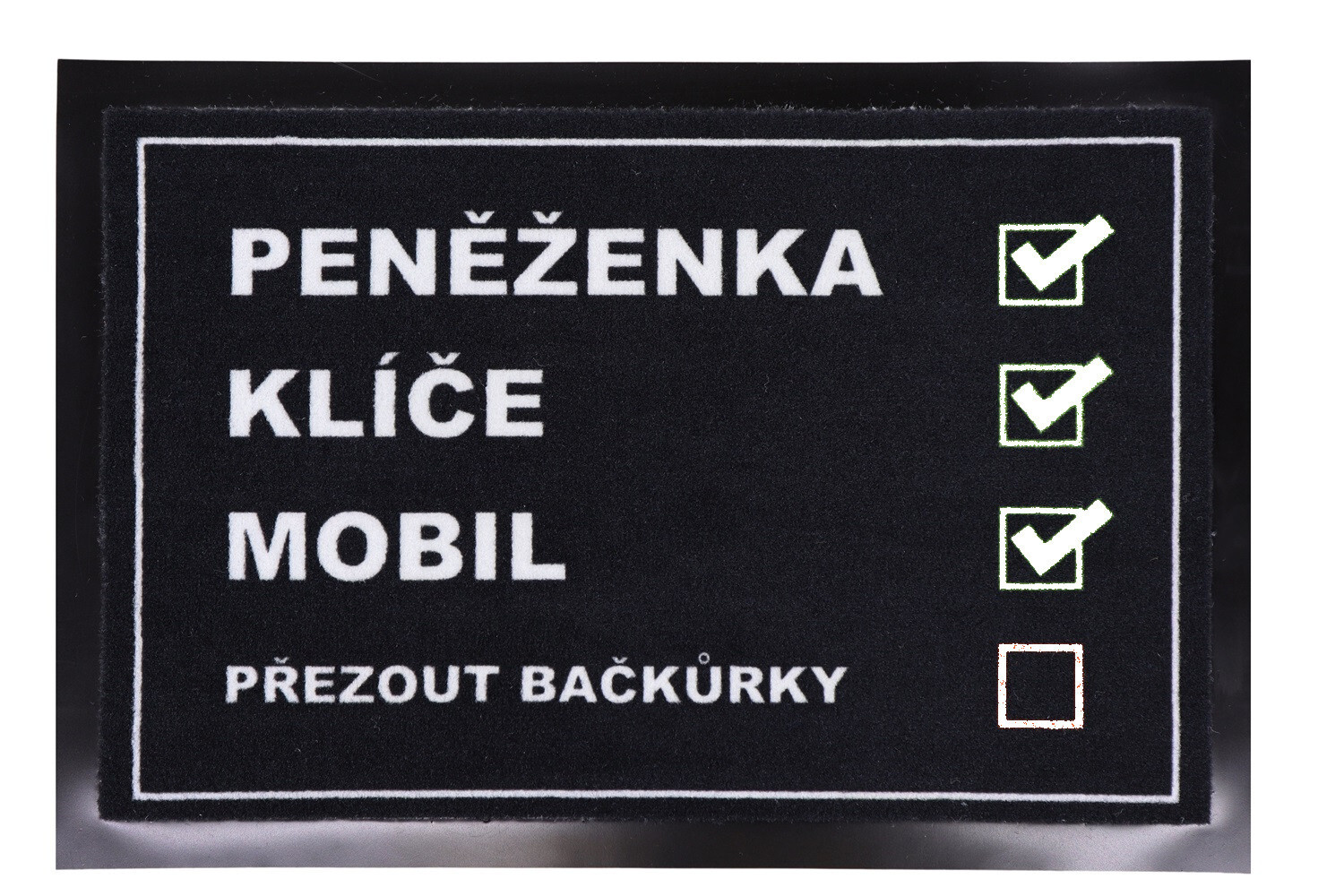 TRHÁK: Rohožka Checklist 40x60 cm - na ven i na doma, 40x60, černá, Mercury Flooring