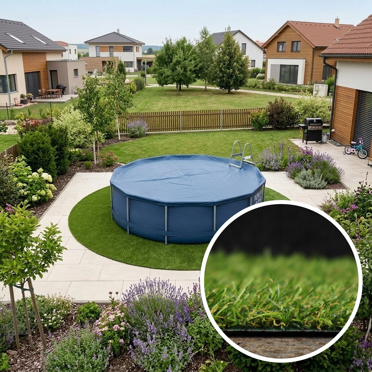 Umělá tráva Robina New kruh, 200x200 (průměr) kruh, zelená, exteriér, Betap