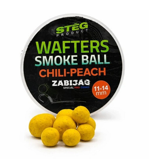 Stég Boilie Zabijaq Wafters SMOKE BALL 11-14 mm Chilli Peach 40g