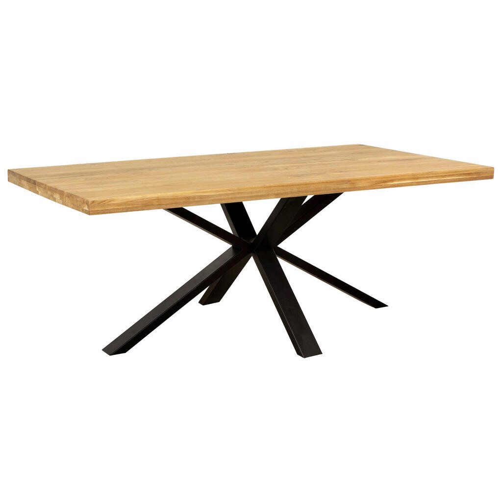 P & B JÍDELNÍ STŮL, dub, černá, barvy dubu, 200/100/77 cm