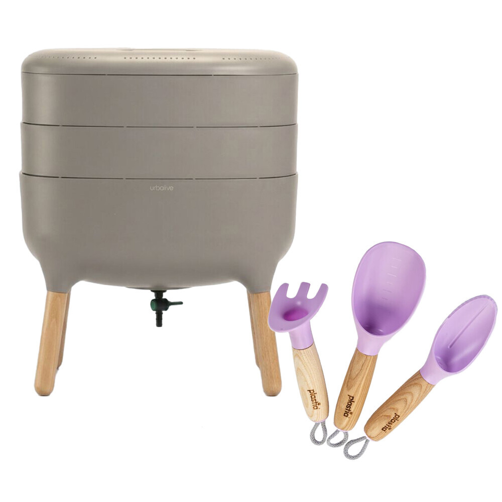 Plastia Set TAUPE - Vermikompostér + Pěstební set 50,5 cm 38 cm