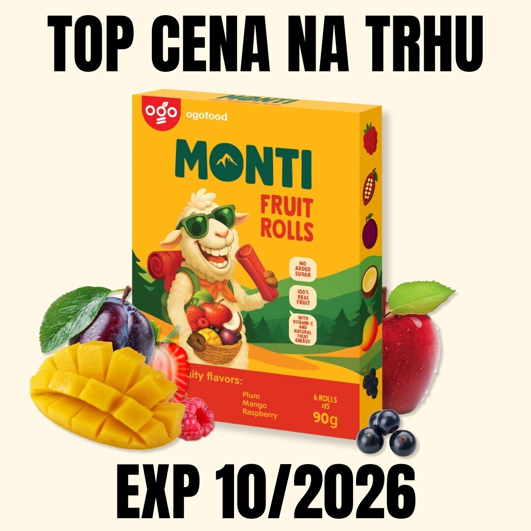 OGO MONTI Ovocná trubička mix 90 g EXP 10/2026