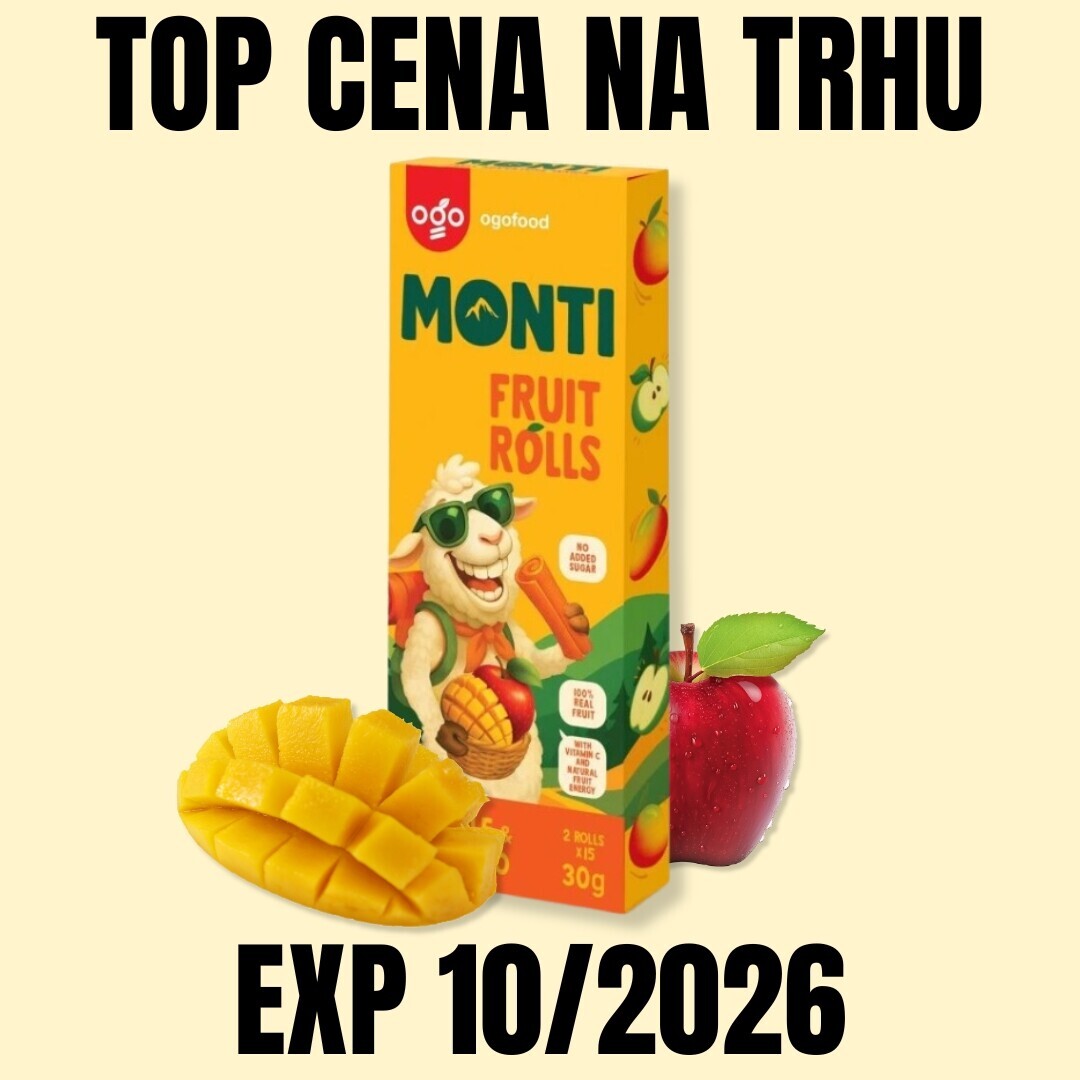 OGO MONTI Ovocná trubička Jablko & Mango 30 g EXP 10/2026